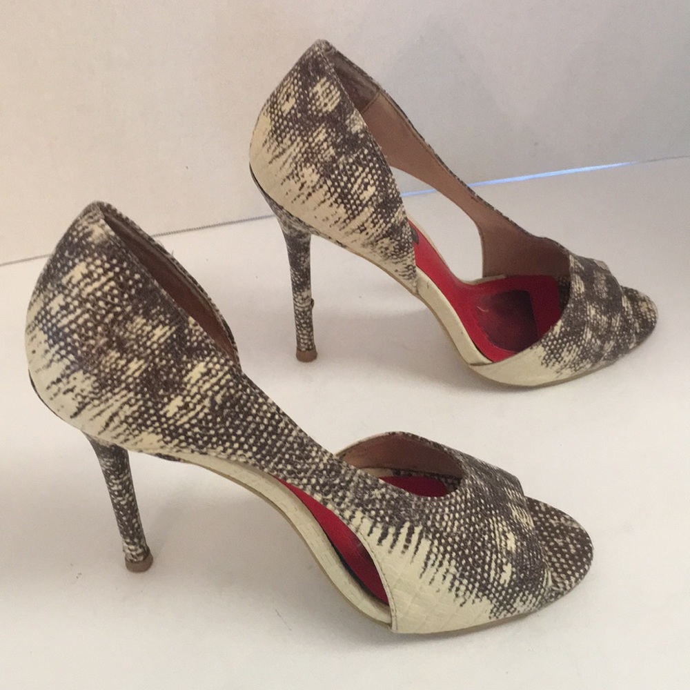 Charles Jourdan paris Snake Print D’Orsay pumps